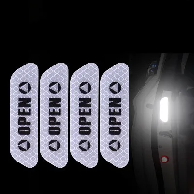 4pcs-A15 Автомобильные наклейки, универсальные Предупреждение ющие знаки безопасности, светоотражающая лента, авто экстерьер, мотоциклетный велосипедный шлем, супер кристаллическая решетка, отражающая - Цвет: 4pcs-A15