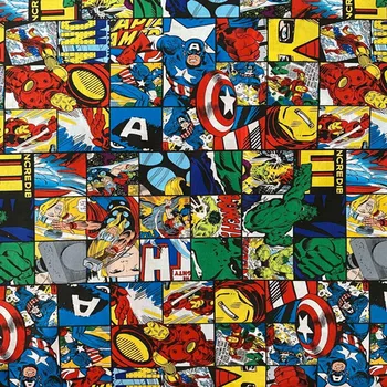 

105cm Width Marvel Comics Super Hero Cotton Fabric for Boy Clothes Curtain Hometextile Cushion Cover Schoolbags DIY