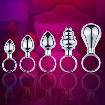 Ring Shape Anal Plug Sex Toys Metal Pull Ring Butt Plug Stainless Steel Smooth Ass Plug For Couple Sex Toys Dildo Anal Training 4