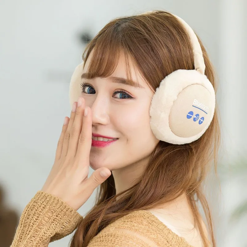 Многофункциональные плюшевые складные теплые bluetooth-наушники, теплые беспроводные наушники, пушистая гарнитура, зимние ушные грелки
