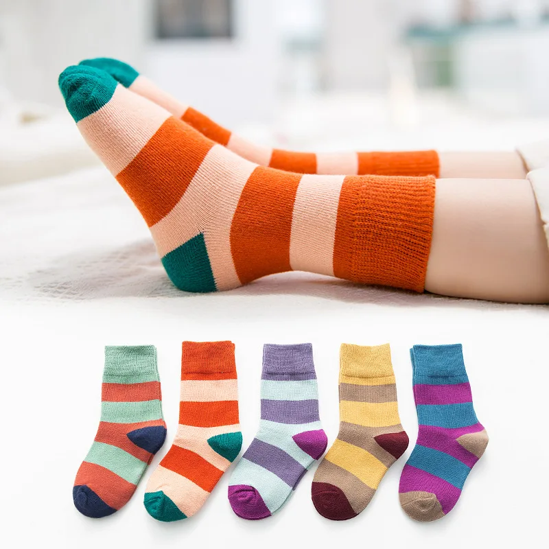 

CHILDREN'S Socks Children's Socks Autumn And Winter Wide Cotton Socks Pattern Mixed Colors Short Socks Men And Women BABY'S Sock