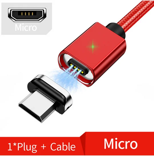 Олаф Магнитный Usb кабель для зарядки Micro Usb шнур для мобильного телефона huawei Быстрая зарядка usb type C кабель магнит зарядное устройство провод шнур - Цвет: Red micro usb