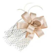 Винтажная перьевая сетчатая повязка на голову, шелковая Цветочная вуаль, повязка на голову для женщин, женская Свадебная вечеринка, аксессуары для волос