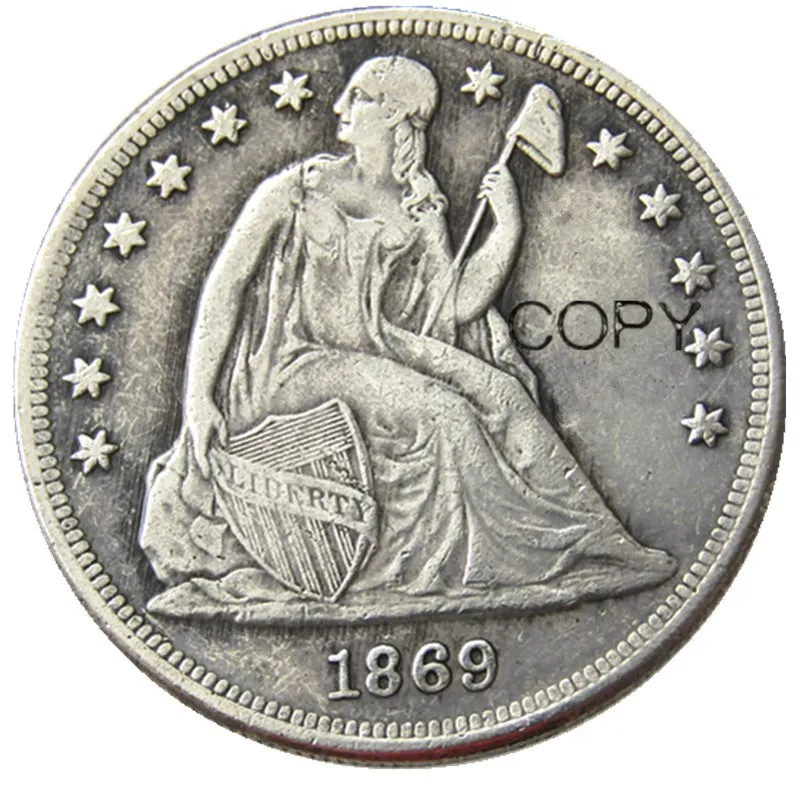 1869 сидя Liberty Dollar посеребренные копии монет