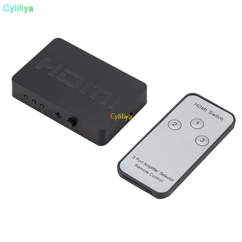 

250pcs 3x1 HDMI Splitter 3 Port Hub Box Auto Switch 3 In 1 Out Switcher 1080p HD 1.4 With Remote Control for HDTV XBOX360 PS3