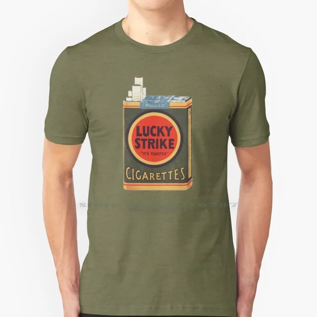 Vintage Lucky Strike Cigarette Packet T Shirt 100% Pure Cotton 