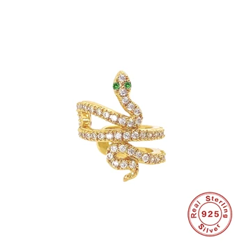 

925 Sterling Silver Single Clip Earrings For Women Snake Earring Ear Cuff Serpent Earcuff Earings Snack S925 Jewelry Pendientes