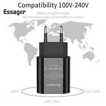Essager Quick Charge 3,0 USB зарядное устройство QC3.0 QC Быстрая зарядка ЕС вилка адаптер настенный мобильный телефон зарядное устройство для iPhone samsung Xiaomi