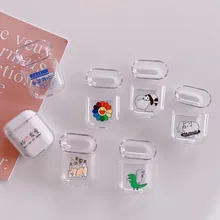 Чехол для Apple AirPods с рисунком из мультфильма, прозрачный жесткий защитный чехол, беспроводной чехол для наушников, милый чехол для Airpods 2, прозрачный чехол, fundas