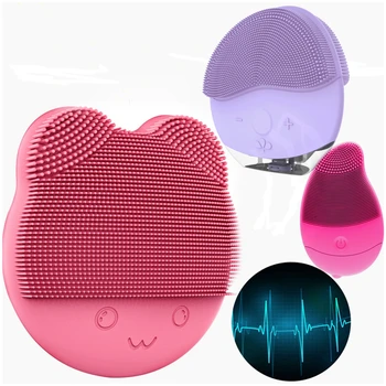 

Ultrasonic Vibration Electric Face Cleanser Silicone Face Cleansing Brush Facial Cleanser Skin Deep Washing Massage Brush