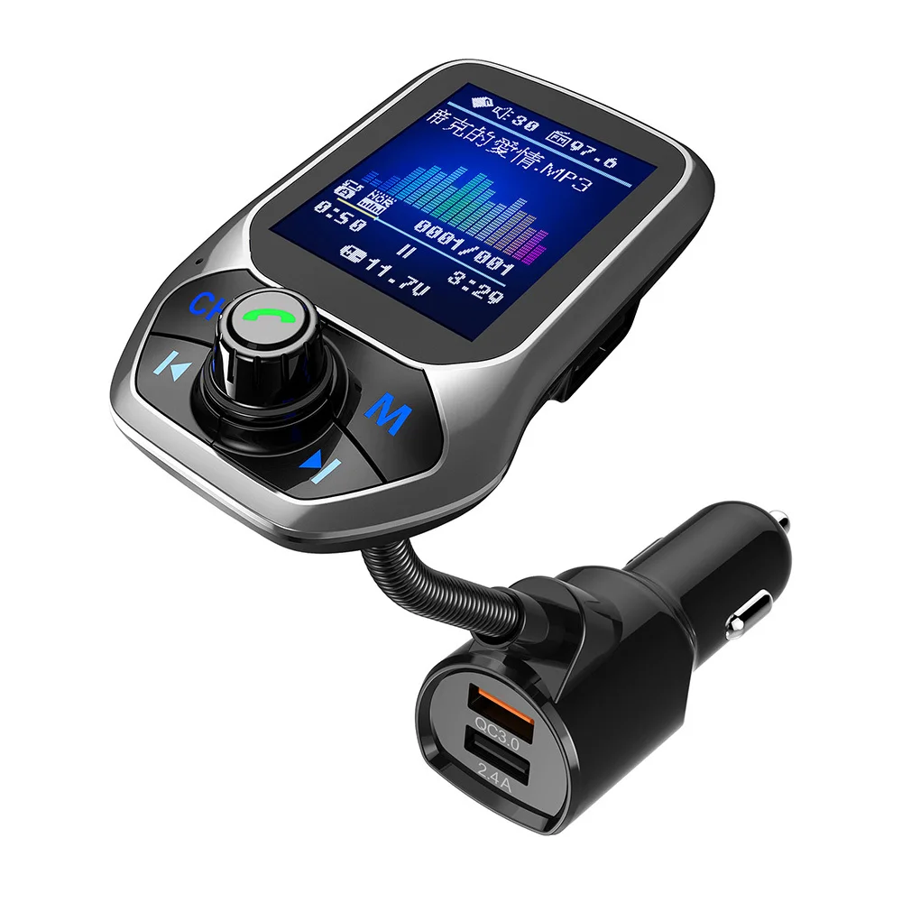 1,8 "цветной дисплей Bluetooth автомобильный комплект MP3 музыкальный плеер комплект для громкой связи 3 USB порта QC3.0 Быстрая зарядка fm-передатчик