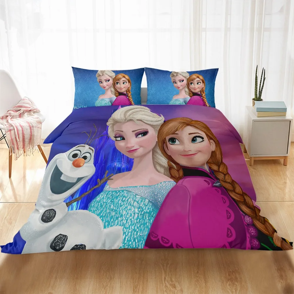 Congelés Anna Elsa amis ensemble de literie double reine King Size ligne de lit bébé enfants filles cadeau housse de couette Textiles de maison couette