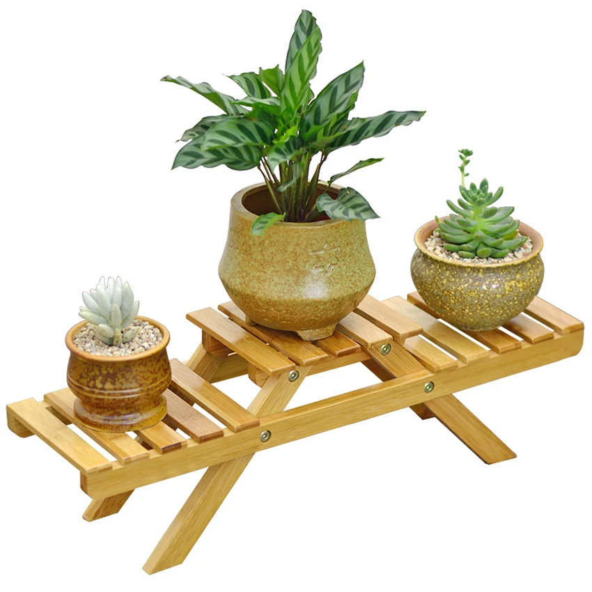 Bamboo Wood Plant Stand Indoor Outdoor 2- Layer Flower Pot Holder Shelf Rack Display for Garden Balcony Patio Corner planter stand metal round potted plant stands flower pot planter iron rack for plant display indoor outdoor patio living room