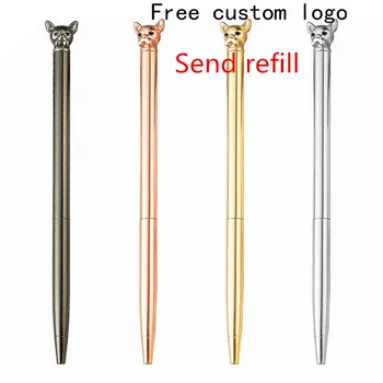 

Creative Shar Pei Metal Ballpoint Pen Creative Advertising Metal Pen Laser Custom LOGOName Fashion Plating Gift Pen