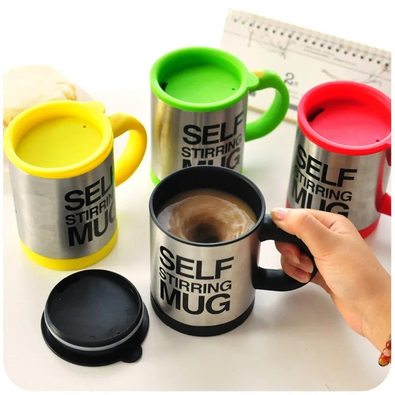 Self Stirring Mug with Lid - Auto Self Mixing Stainless Steel Cup Ready to Customize, Automatic Mixing Mug Self Automatic Mug for Coffee/Tea