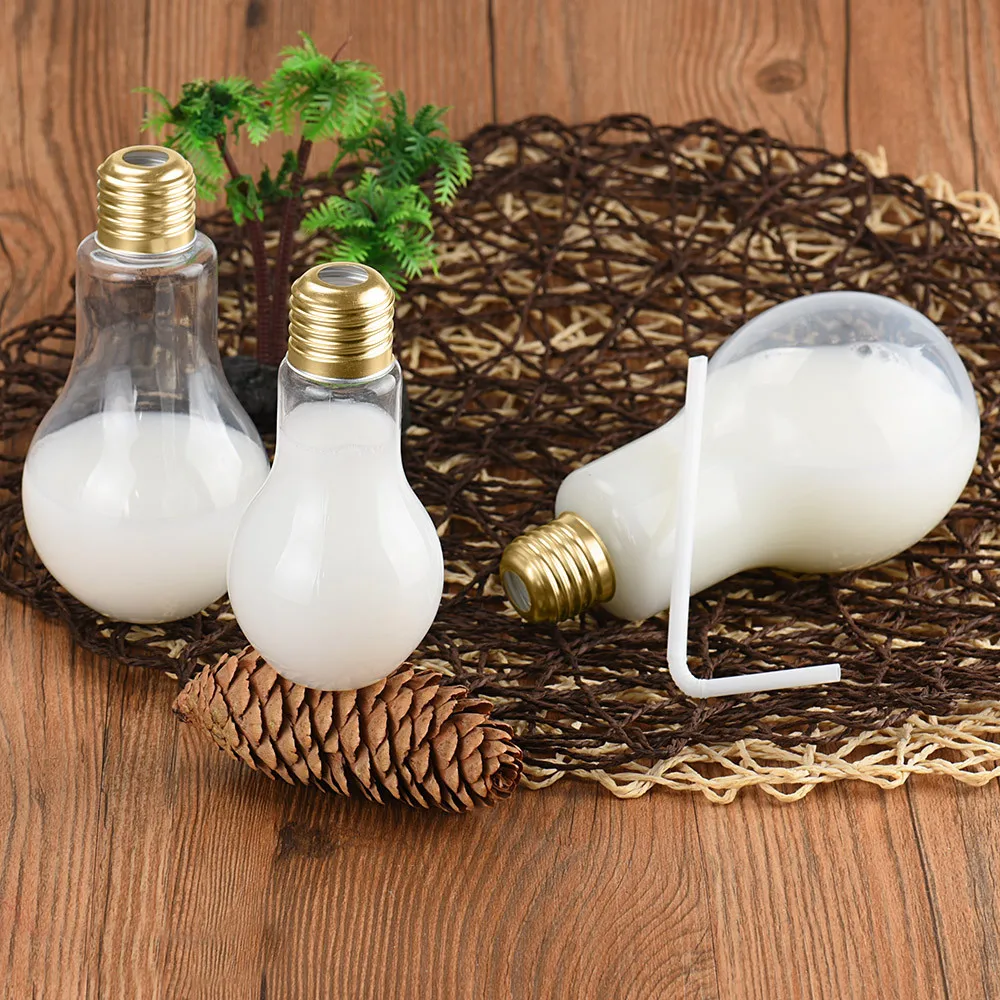 

Summer Bulb Water Bottle Brief Cute Milk Juice Light Bulbs Cup Leak-proof wasserflasche bpa free water bottle contigo