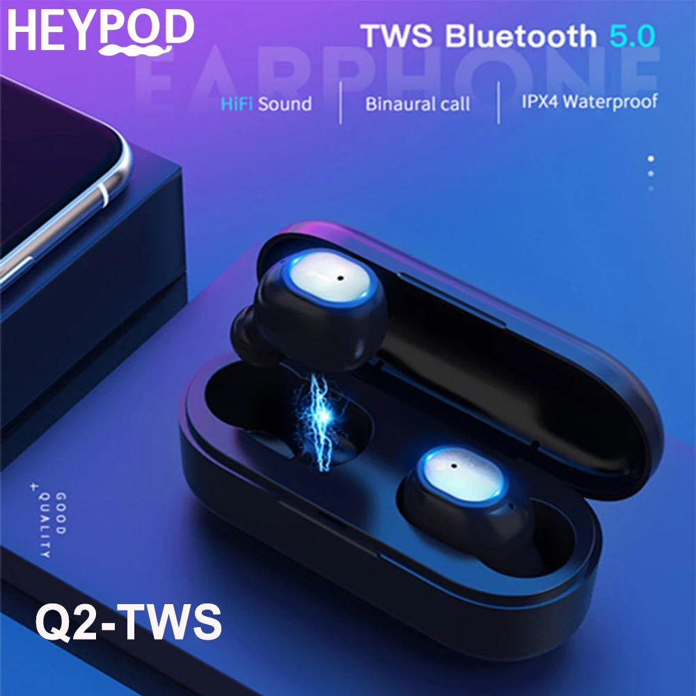 HEYPOD Q2 Q3 Мини TWS стерео наушники беспроводные музыка Спорт HD с микрофоном Bluetooth для