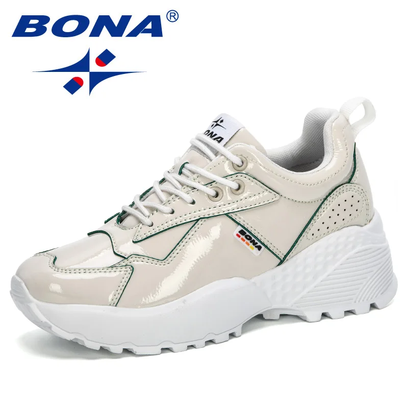 Женские уличные кроссовки BONA Вулканизированная подошва на массивной платформе