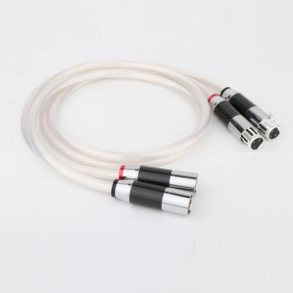 

Пара 7N OCC Чистая медь посеребренный Аудио Баланс кабель Hifi XLR кабель с углеродным Fibert XLR разъем
