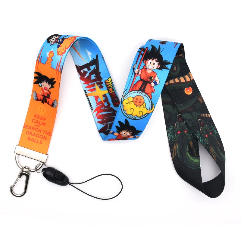 Silver-long Ремень Son Goku для телефонов, ремень DRAGON BALL, чехол для телефона, мультяшный аниме, ремешок для ключей, телефона, на шее, держатели значков A189 - Цвет: Silver-long