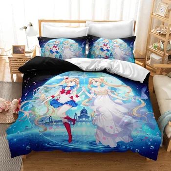 

3D Anime Digital Printed Home Textile 4-piece Set Of Beautiful Girl Kid Animated Bedding