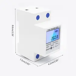 69HF 5(80A) Energy Meter Single Phase 2Wires Din Rail Electric Meter Monitor DDM15SD with LCD Backlight