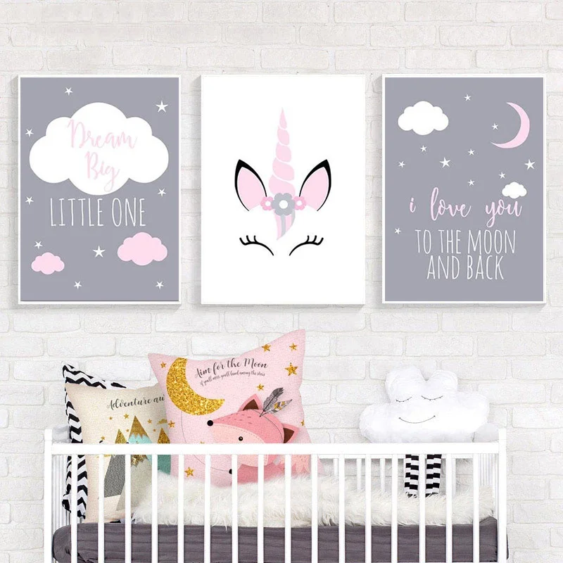 Tableau Licorne Chambre Fille