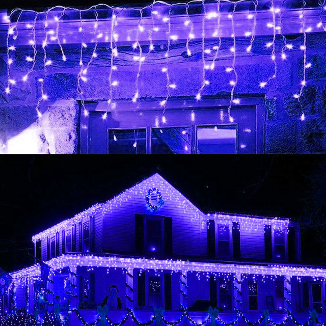 Rain Curtain LED Waterfall String Lights 8 Lighting Modes Garden Fairy Wedding Party Balcony Gypsophila Lamp Decoration