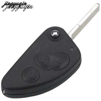 

jingyuqin for Alfa Key 3 Buttons Flip Folding Uncut SIP22 Blade Replace Remote Car Key Shell for Alfa Romeo 147 156 166 GT