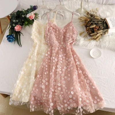 Sexy V-neck Backless High Waist Black/Pink/Beige Sequin Dress Summer 2020 Mesh Sweet Midi Female Fashion Vestidos Verano | Женская