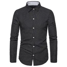 OEAK Men's Printed Casual Long Sleeve Regular Fit Dress Shirt Men's Slim Fit Business Casual Long Sleeves Solid Button Shirts