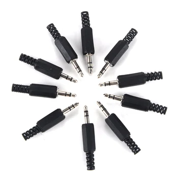 

10pcs Audio Connect Jack Accessories Adapt Stereo 3.5mm Replacement For Repair Dual-channel Male Headset Plug