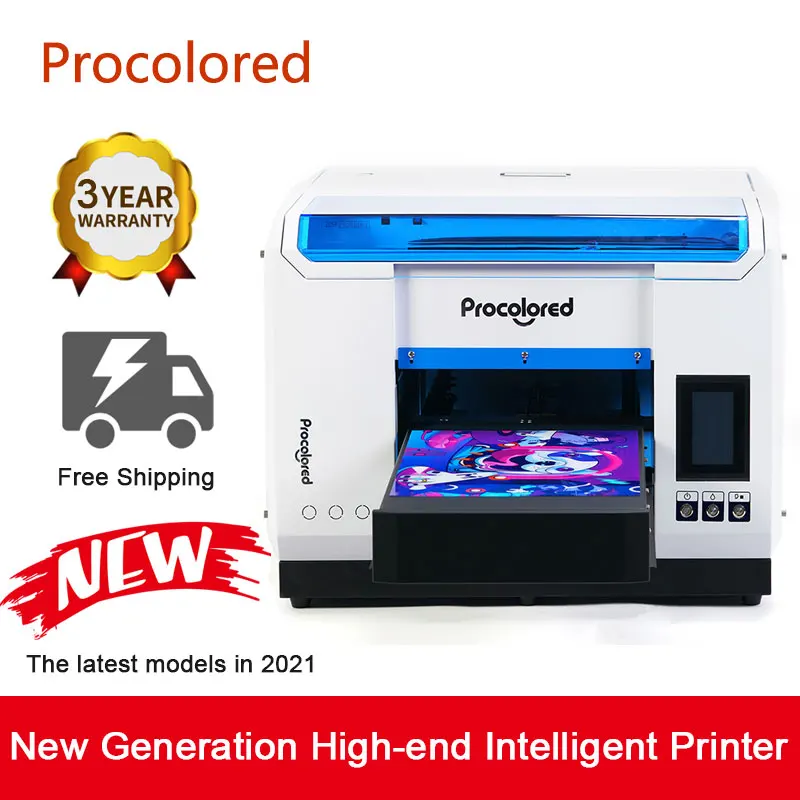 Procolored-impresora UV A3 2021, impresión para funda de teléfono de vidrio, botella de Metal y madera, LED Digital multifunción, máquina de impresión plana