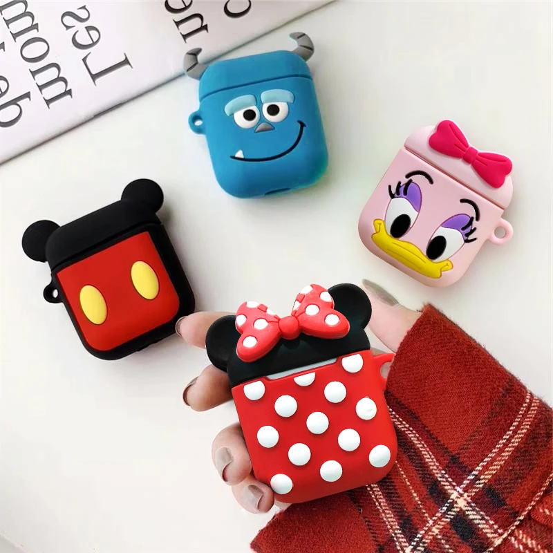 

For AirPods Case Bluetooth Wireless Earphone Case For Apple Airpods Charging Box Cartoon Protect Cover With Hooks For Air Pods 1