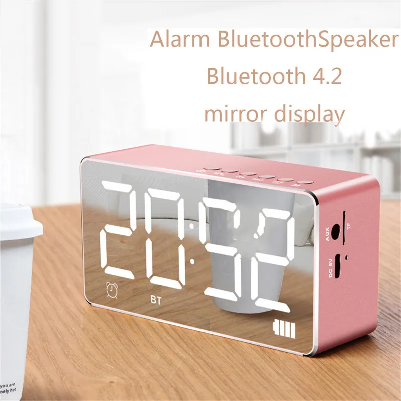Будильник беспроводной Bluetooth динамик поддержка TF AUX Micro SD карта музыкальный плеер