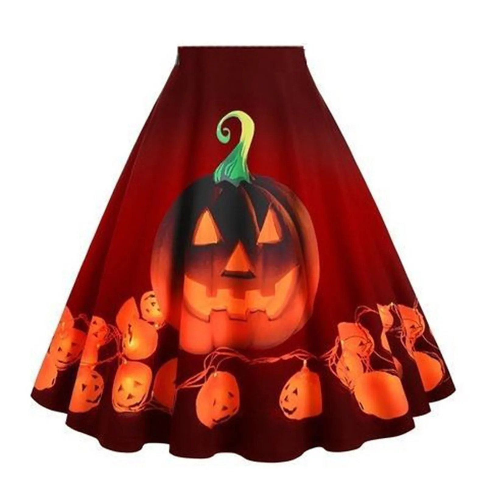 S-XXL Skirt Women 2021 New Fashion Halloween skirts Pumpkin Print Loose Skirt faldas mujer Femmes Jupe Drop Shipping 2