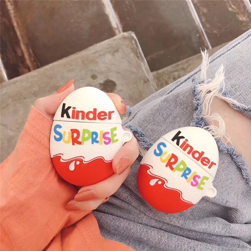 3D kinder игрушка шоколад яйцо сюрприз печенье наушники силиконовый чехол для Apple AirPods Bluetooth аксессуары милый чехол Капа