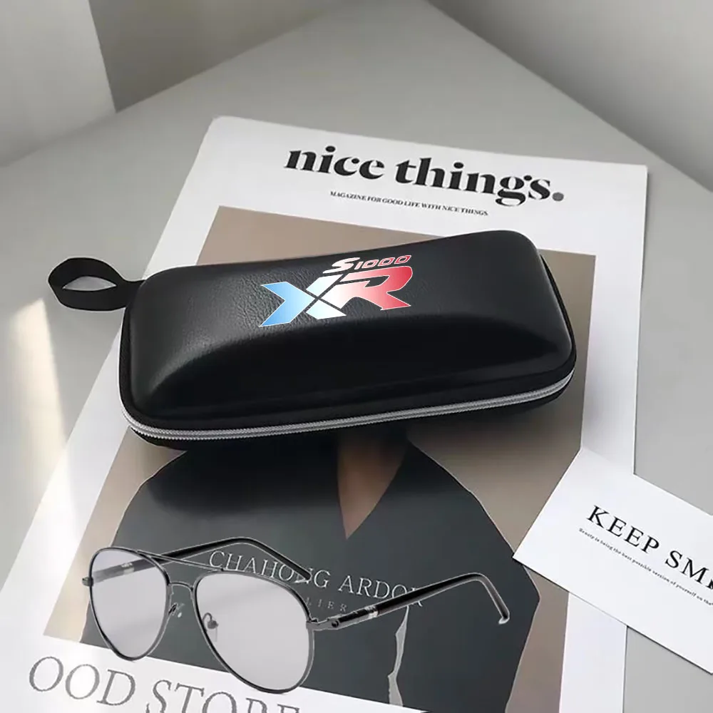 For BMW S1000XR S1000 XR S 1000 XR 2015 2016 2017 2018 2019    Black leather printing logo glasses Case sunglasses Case Box