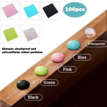 

Self-adhesive Door Bumpers Pads Anti-collision Rubber particles Sound Dampening Silicone Buffer Pads for Cabinet Door 100Pcs