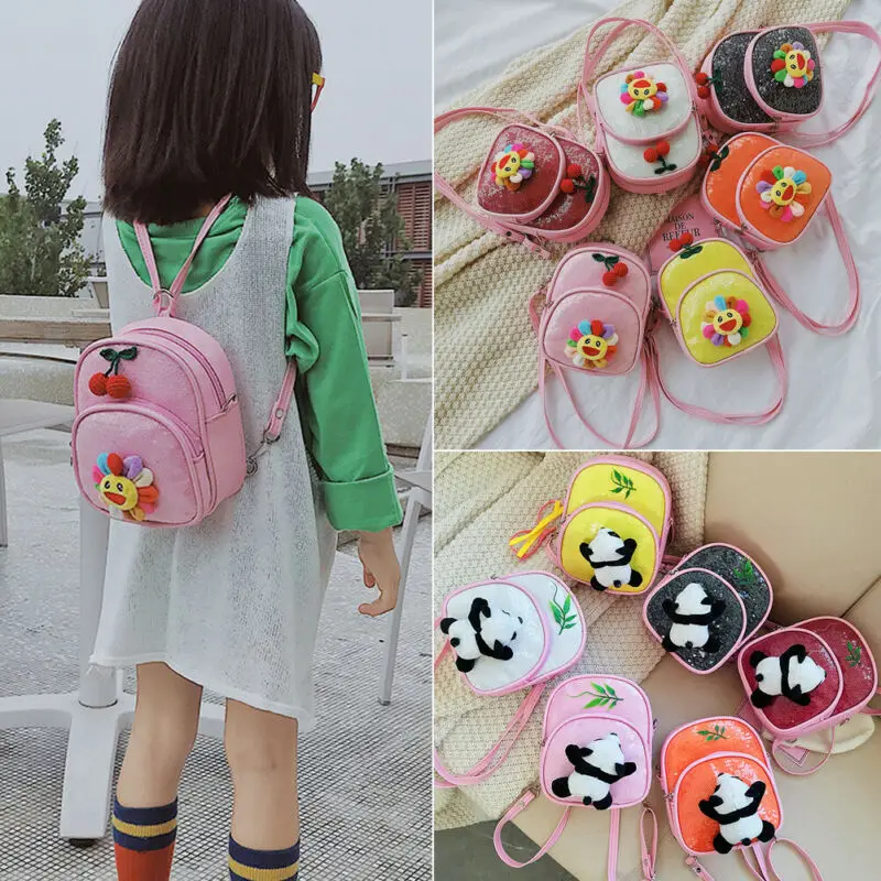 ##BUY Children Girl #039;s Kids Sequin Backpack Sun Rabbit Panda applique School Book Bag Rucksack Kindergarten Shoulder bag