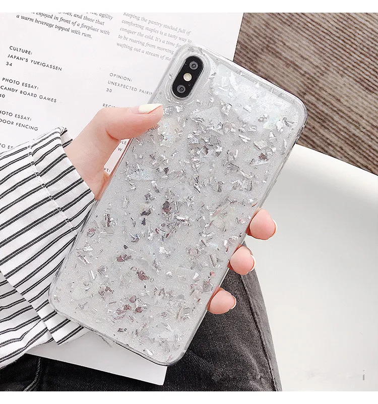 Прозрачный блестящий чехол для телефона Gimfun с блестками Iphone 11 Pro Max X Xr Xsmas 6s 7 8 Plus