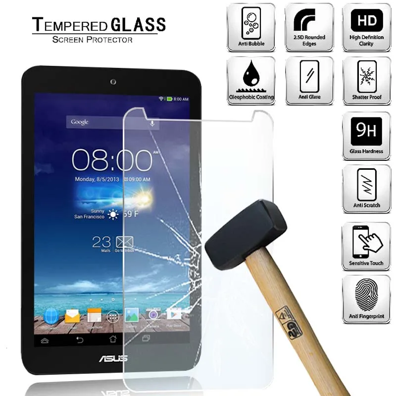 Планшет закаленное стекло Экран Защитная крышка для Asus Memo Pad 8 Me181C полный покрытие