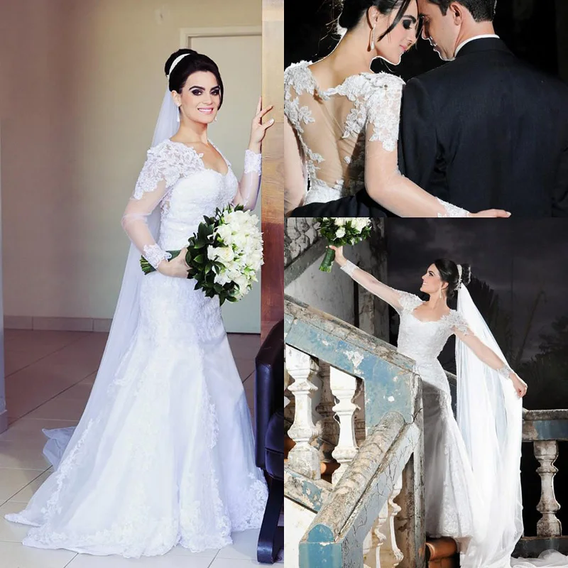 

New Arrival Appliques Lace Wedding dress Sexy Sweetheart A-Line 2015 Vestido de noiva Romantic summer dress