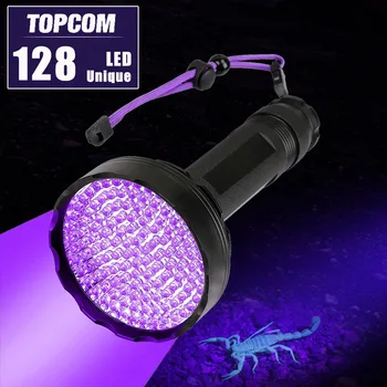 

Topcom Super Bright UV Light 395nm 128 LED UV Flashlight Powerful 38W Ultraviolet Lantern For Urine Pet Detect Catch Scorpion