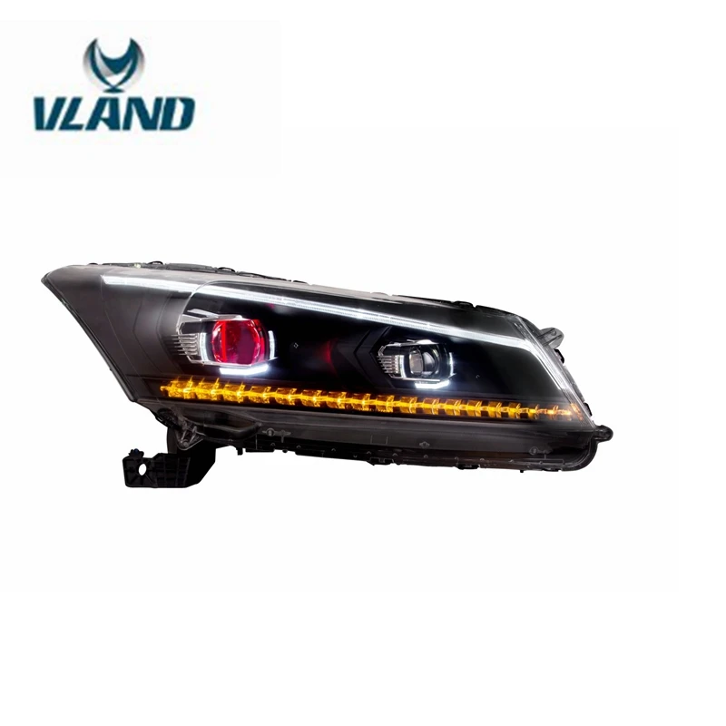 VLAND завод высокого качества для Accord фары 2008 2009 2010 2011-2013 с полным LED движущимся