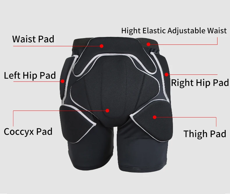 TMT 3D защита бедра, ягодицы, защита EVA, ударная накладка, для катания на лыжах, шорты, штаны, защита колена, для катания на лыжах, катания на коньках, сноуборде, защита колена