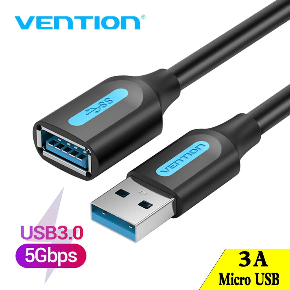 

Vention USB Extension Cable 3.0 Male to Female USB Cable Extender Data Cord for Laptop PC Smart TV PS4 Xbox One SSD USB to USB