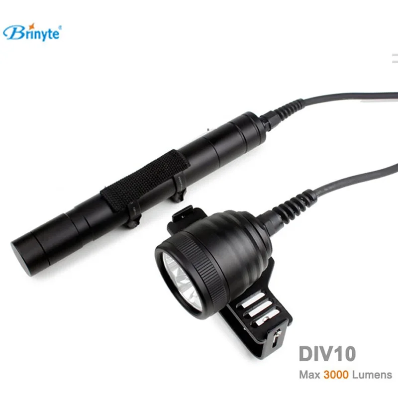 Brinyte DIV10 светодидный фонарь для дайвинга CREE XML2 3000lm светодиодный фонарик 30 Вт 200 м