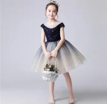 dark grey flower girl dress