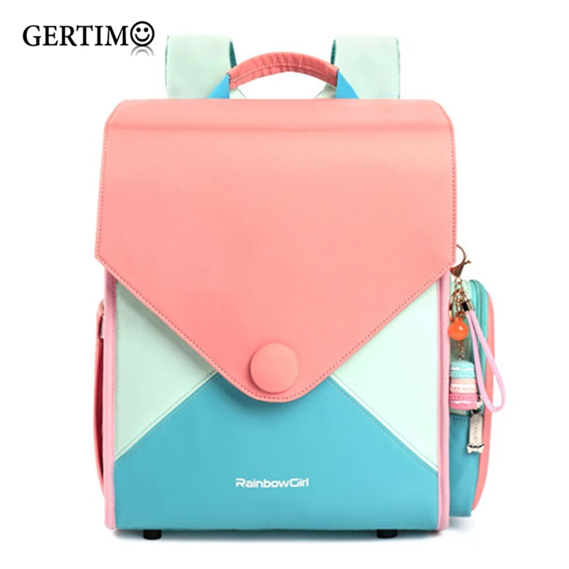 

Orthopedic School Backpacks for Children Girls Sweet Backpack Primary Bags for Grade 1-4 Girls Candy Color Satchels Portfolio